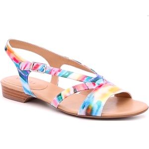 Vaneli Byrd Multicolor Patent Leather Sandals Women's Size 7.5 Extra Narrow